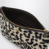 Valentino Garavani Animal-Print Pony-Effect VLogo Signature Pouch Beige