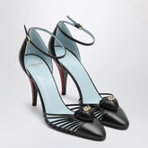 Valentino Garavani Décolleté VG Heart Cage Leather Sandals Black