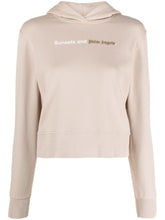 Palm Angels Logo-Print Cotton Hoodie Beige Beige