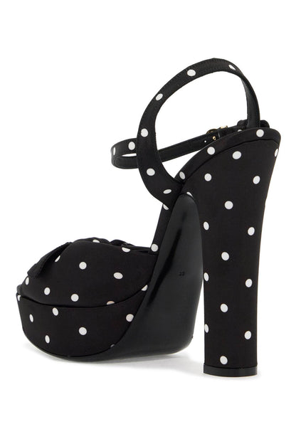 D&amp;G keira polka dot satin platform sandals