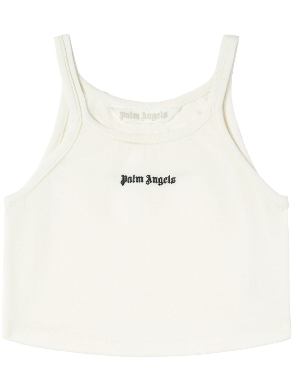 Palm Angels  logo print Cropped Tank Top White