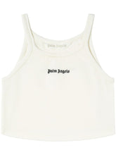 Palm Angels  logo print Cropped Tank Top White