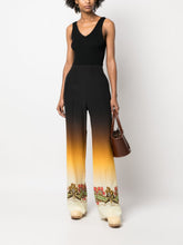 Etro Graphic-Print Silk Straight-Leg Trousers Black