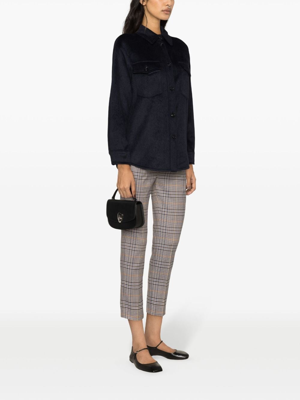 Woolrich Navy Brushed Wool Blend Jacket Blue