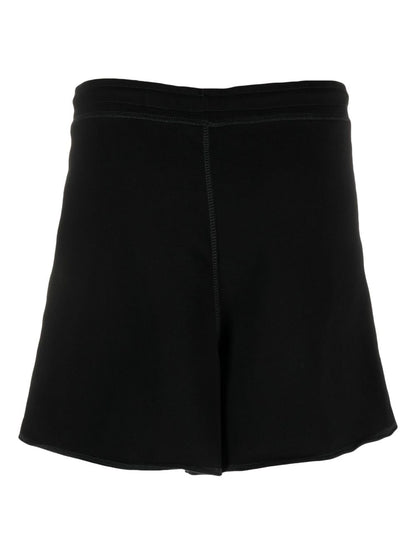 Ganni Logo-Patch Organic Cotton Jersey Shorts Black