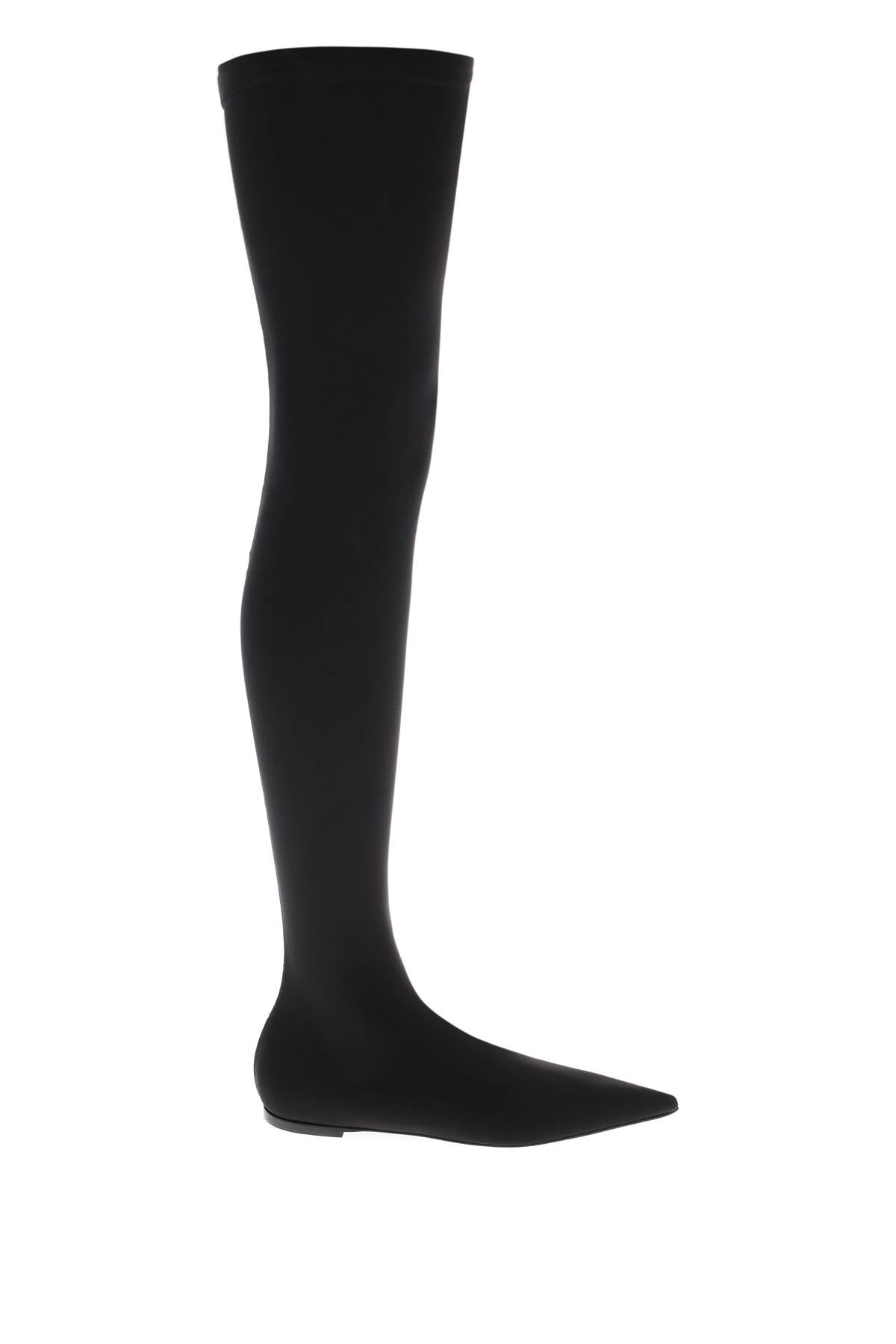 Stretch jersey thigh-high boots