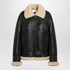 Saint Laurent Black Shearling-Trimmed Leather Jacket Black