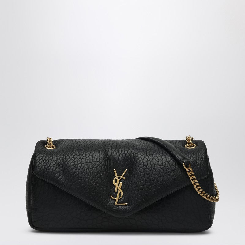 Saint Laurent Medium Calypso Chain Shoulder Bag in Black Leather Black