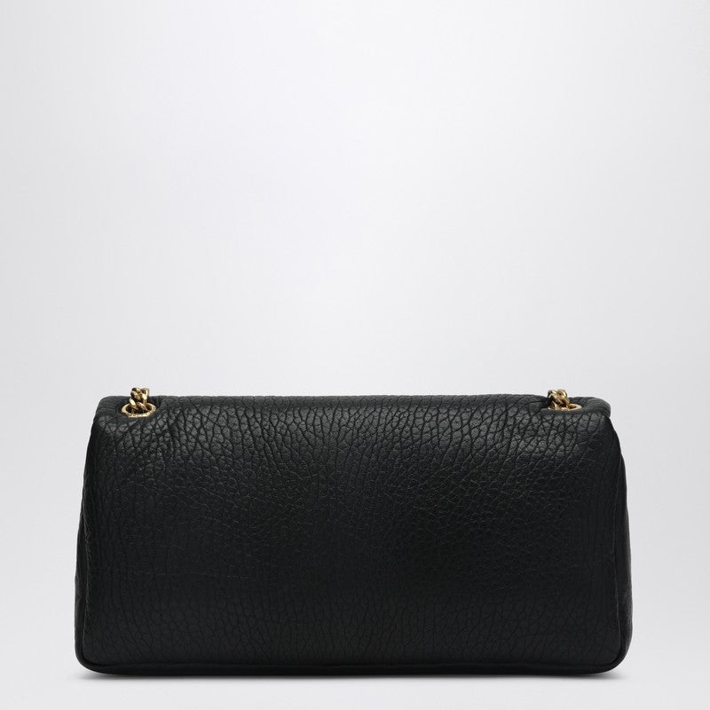 Saint Laurent Medium Calypso Chain Shoulder Bag in Black Leather Black