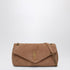 Saint Laurent Calypso Caramel Hammered Suede Medium Shoulder Bag Brown