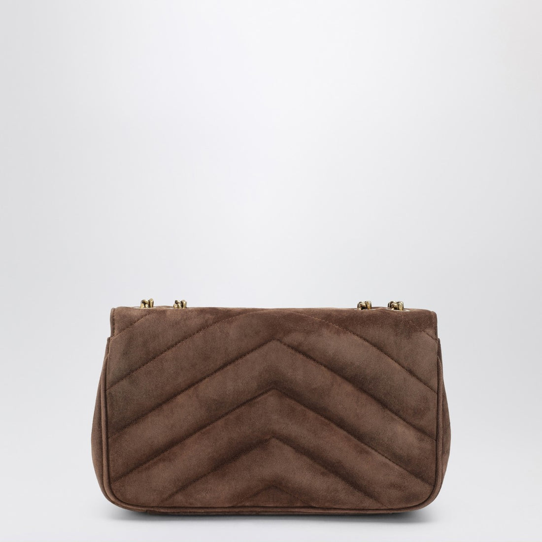 Saint Laurent Small LouLou Quilted Suede Shoulder Bag Brown