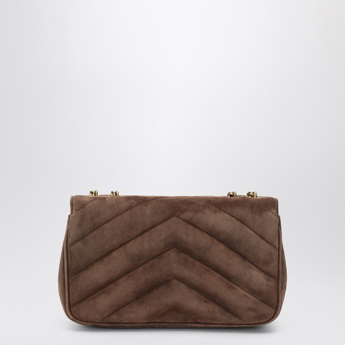 Saint Laurent Small LouLou Quilted Suede Shoulder Bag Brown