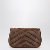 Saint Laurent Small LouLou Quilted Suede Shoulder Bag Brown