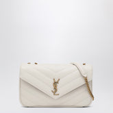 Saint Laurent Medium LouLou Cream Quilted Leather Shoulder Bag White