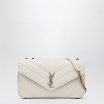 Saint Laurent Medium LouLou Cream Quilted Leather Shoulder Bag White