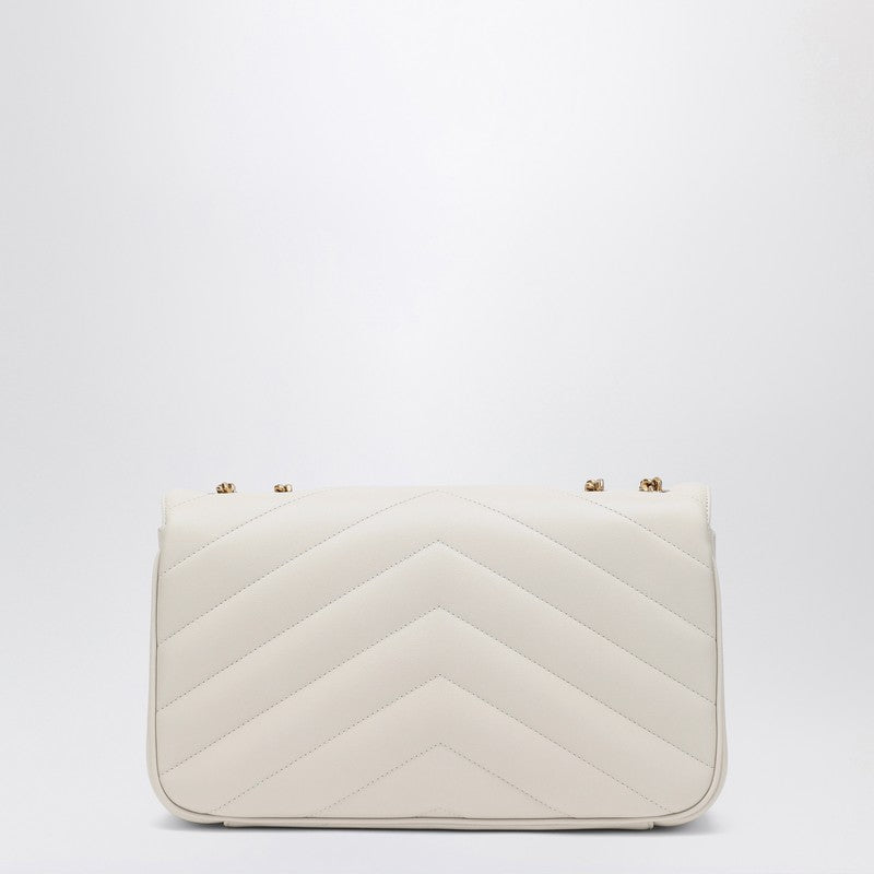 Saint Laurent Medium LouLou Cream Quilted Leather Shoulder Bag White