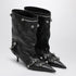 Balenciaga Cagole Wide Black Lambskin Ankle Boots Black