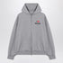 Balenciaga Grey Cotton Oversized Zip-Up Hoodie with I Love Paris Motif Grey