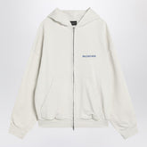 balenciaga back logo cotton hoodie white