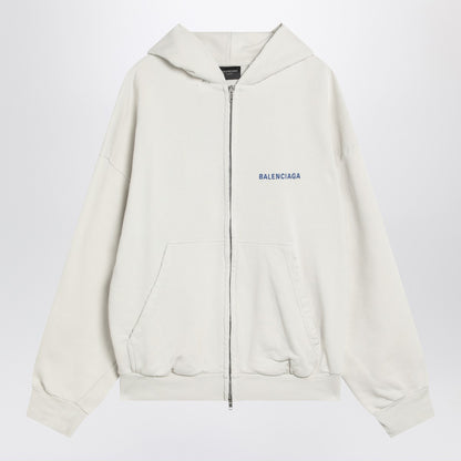 balenciaga back logo cotton hoodie white