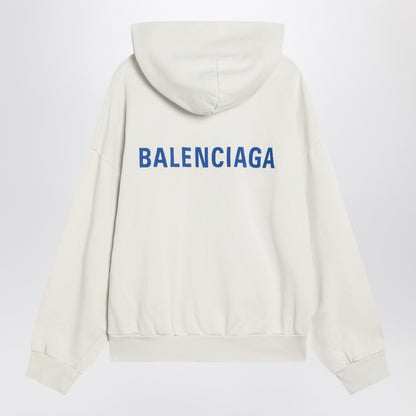 balenciaga back logo cotton hoodie white
