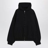 Balenciaga Washed Black Flipped Uni Regular Fit Zip Hoodie Black
