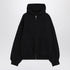 Balenciaga Washed Black Flipped Uni Regular Fit Zip Hoodie Black