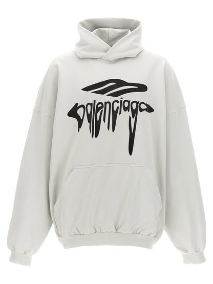 Balenciaga 3b Liquefied Hoodie White