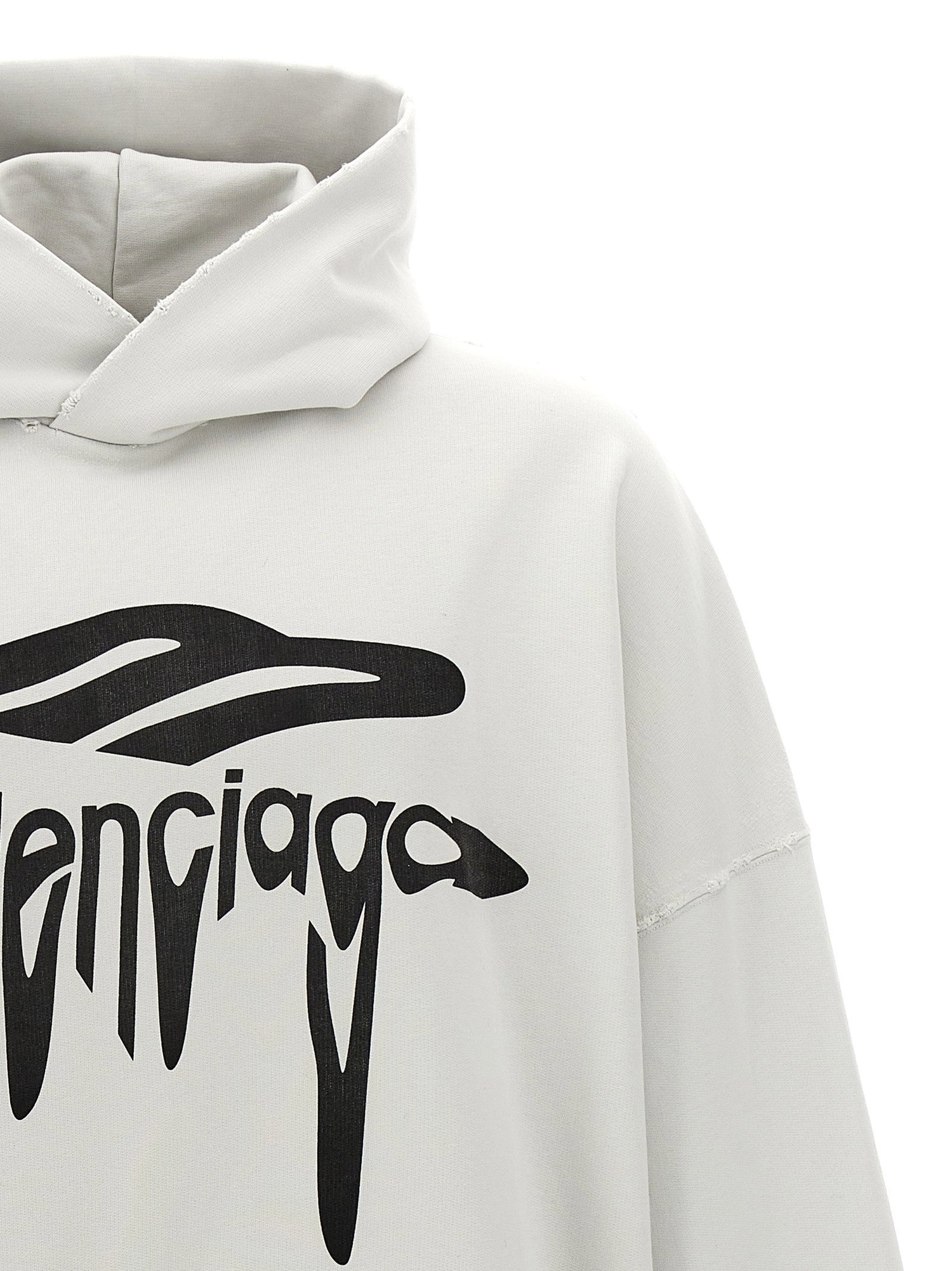 Balenciaga 3b Liquefied Hoodie White