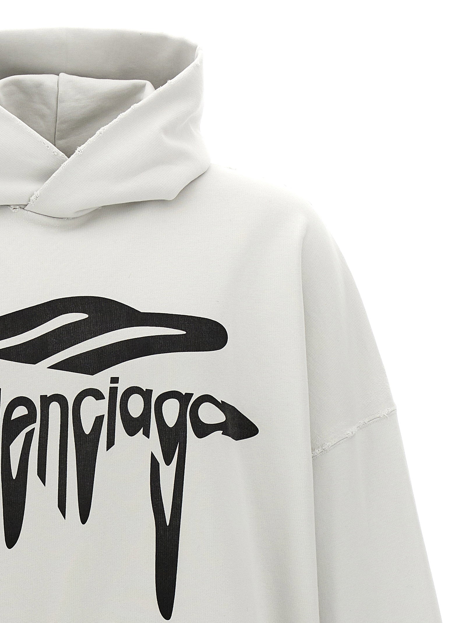 Balenciaga 3b Liquefied Hoodie White