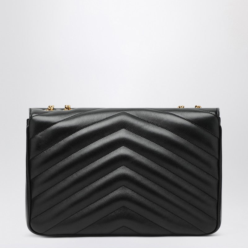 Saint Laurent LouLou Large Quilted Leather Shoulder Bag Black
