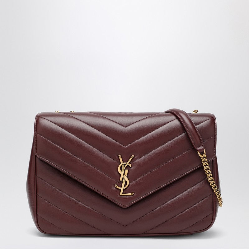 Saint Laurent Large LouLou Leather Bag Hot Wine