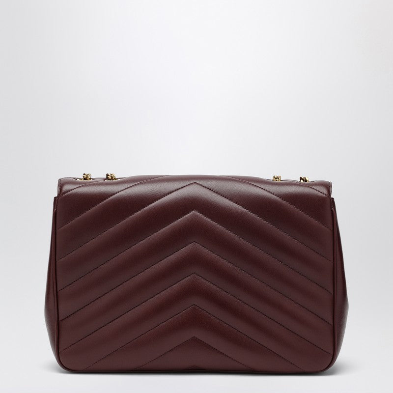 Saint Laurent Large LouLou Leather Bag Hot Wine