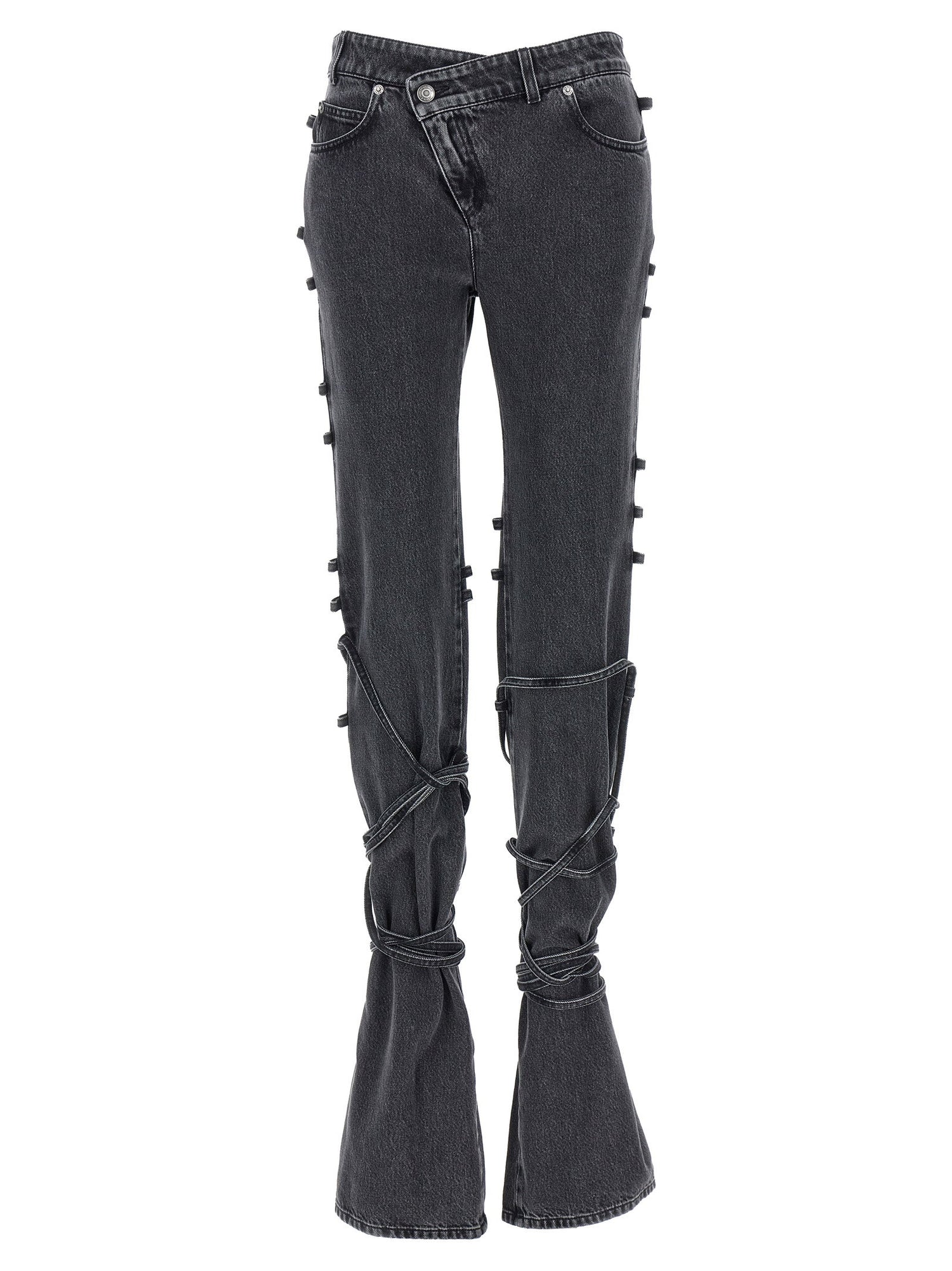 Alexander McQueen Jeans Asymmetric Closure Black