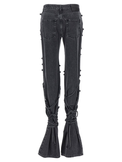 Alexander McQueen Jeans Asymmetric Closure Black