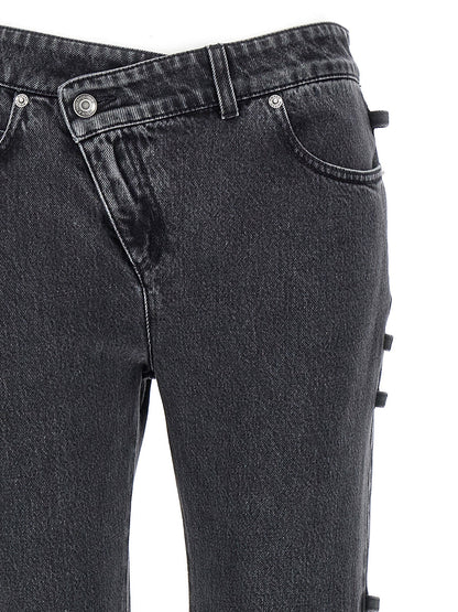 Alexander McQueen Jeans Asymmetric Closure Black