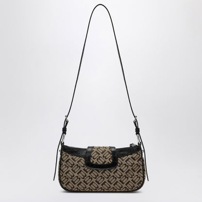 Balenciaga Essex Small Jacquard and Embossed Leather Shoulder Bag Multicolor