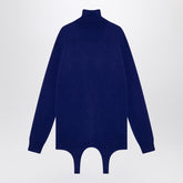 Saint Laurent Electric Blue Cashmere Turtleneck Sweater with Garter by Saint Laurent Blue