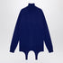 Saint Laurent Electric Blue Cashmere Turtleneck Sweater with Garter by Saint Laurent Blue