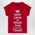 Balenciaga Red Cropped Cotton T-Shirt with Contrasting Keep Calm Logo Red