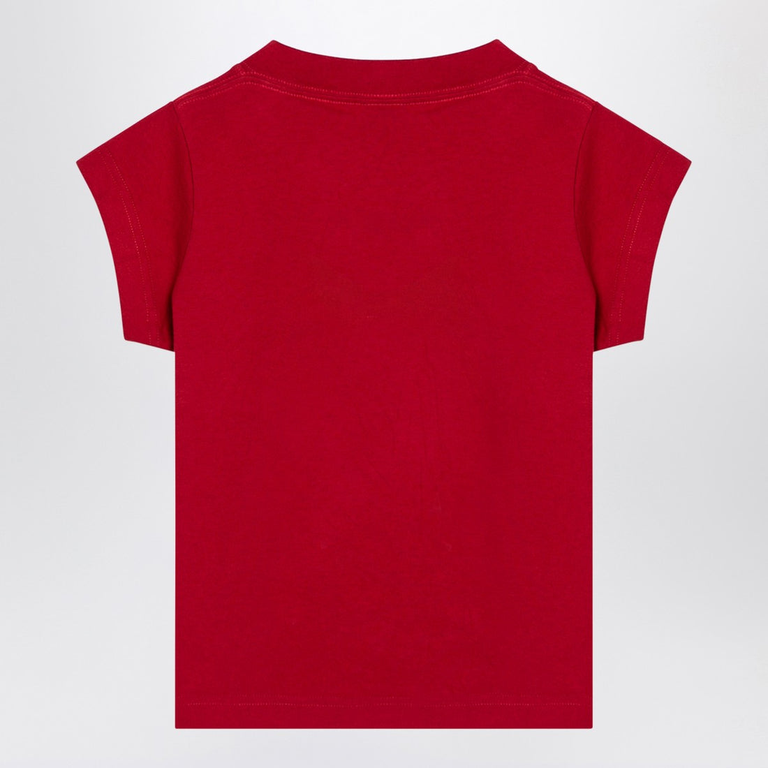 Balenciaga Red Cropped Cotton T-Shirt with Contrasting Keep Calm Logo Red