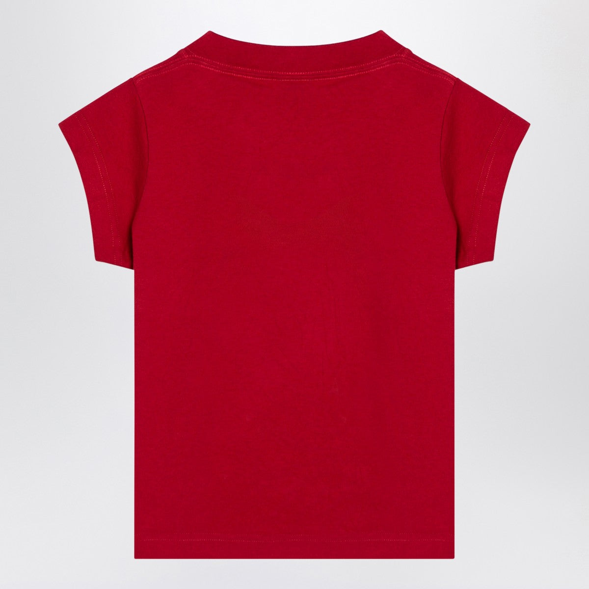 Balenciaga Red Cropped Cotton T-Shirt with Contrasting Keep Calm Logo Red