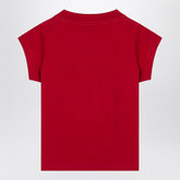 Balenciaga Red Cropped Cotton T-Shirt with Contrasting Keep Calm Logo Red