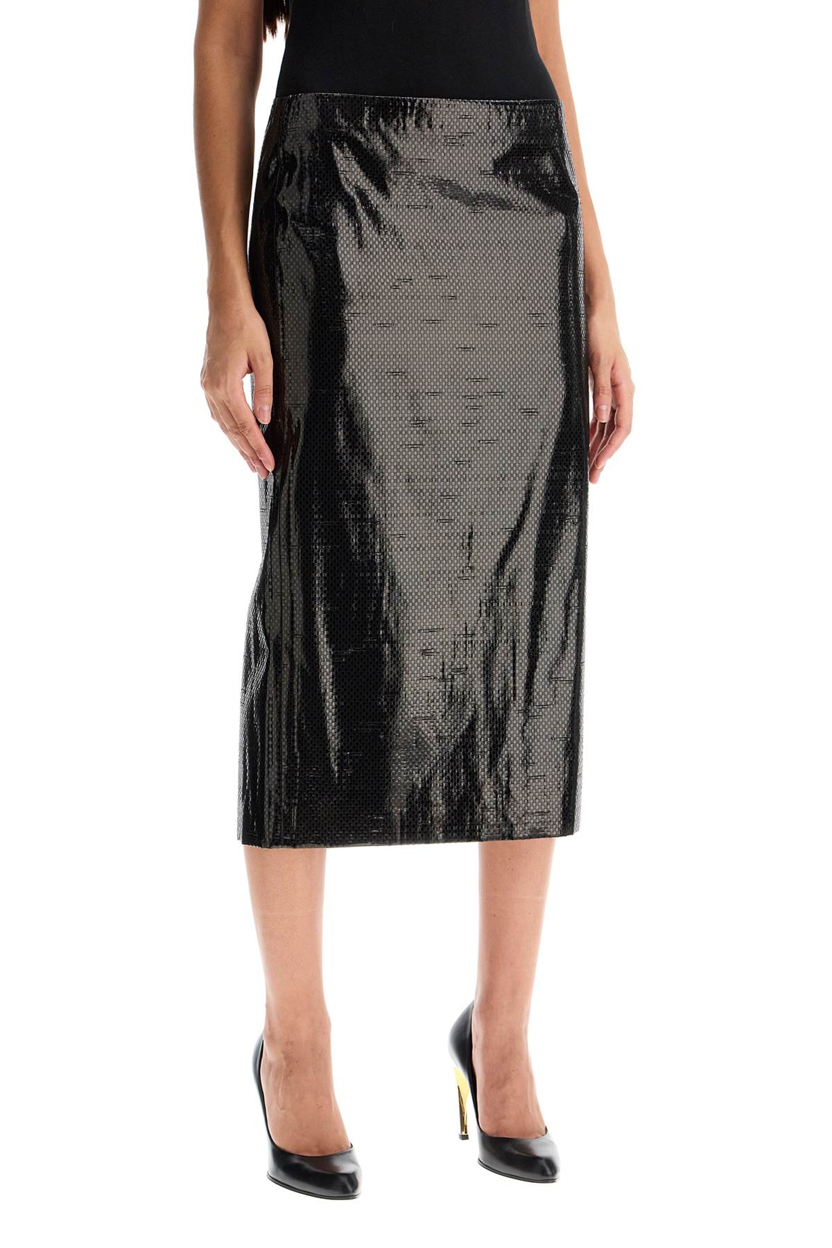 Alexander Mcqueen Silk Midi Pencil Skirt 