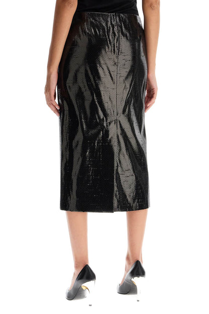 Alexander Mcqueen Silk Midi Pencil Skirt 