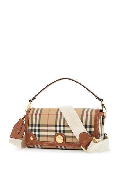 Shoulder bag with check pattern notes