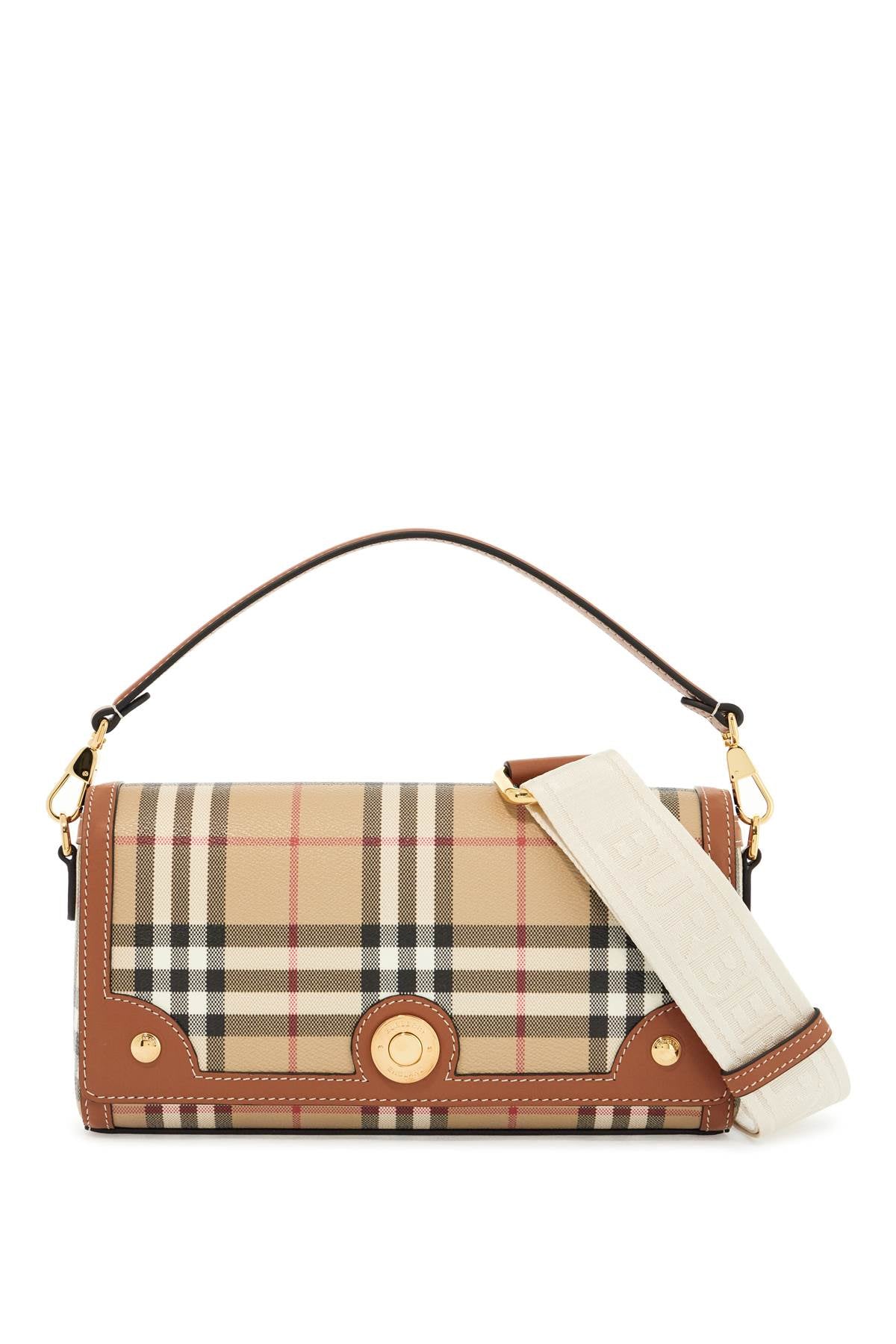 Shoulder bag with check pattern notes