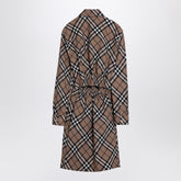 Burberry Check Wool-Blend Midi Shirt Dress Beige