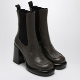 Burberry Chelsea wedge ankle boots in dark green leather brown