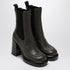 Burberry Chelsea wedge ankle boots in dark green leather brown